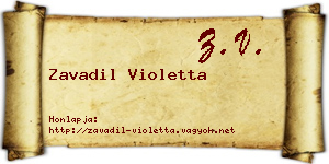 Zavadil Violetta névjegykártya